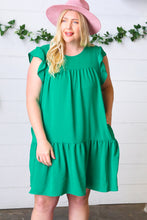 Load image into Gallery viewer, Green Yoke Poplin Woven Dress
