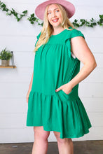 Load image into Gallery viewer, Green Yoke Poplin Woven Dress
