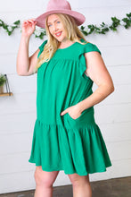 Load image into Gallery viewer, Green Yoke Poplin Woven Dress
