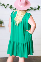 Load image into Gallery viewer, Green Yoke Poplin Woven Dress
