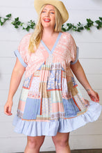 Load image into Gallery viewer, Denim Paisley Patchwork Woven Dress
