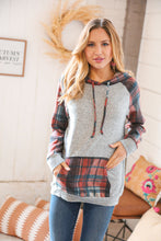 Load image into Gallery viewer, Brushed Hacci Plaid Kangaroo Pocket Hoodie
