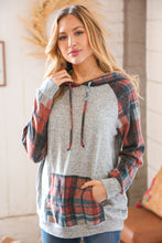 Load image into Gallery viewer, Brushed Hacci Plaid Kangaroo Pocket Hoodie
