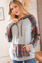 Load image into Gallery viewer, Brushed Hacci Plaid Kangaroo Pocket Hoodie
