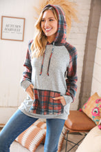 Load image into Gallery viewer, Brushed Hacci Plaid Kangaroo Pocket Hoodie
