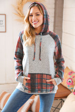 Load image into Gallery viewer, Brushed Hacci Plaid Kangaroo Pocket Hoodie
