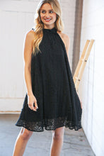 Load image into Gallery viewer, Black Floral Lace Halter Neck Back Tie Bow Dress
