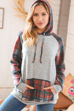 Load image into Gallery viewer, Brushed Hacci Plaid Kangaroo Pocket Hoodie
