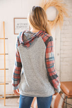 Load image into Gallery viewer, Brushed Hacci Plaid Kangaroo Pocket Hoodie
