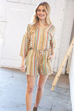 Load image into Gallery viewer, Taupe Rayon Challis Ethnic Back Keyhole Pocketed Romper
