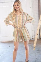 Load image into Gallery viewer, Taupe Rayon Challis Ethnic Back Keyhole Pocketed Romper
