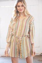 Load image into Gallery viewer, Taupe Rayon Challis Ethnic Back Keyhole Pocketed Romper
