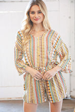 Load image into Gallery viewer, Taupe Rayon Challis Ethnic Back Keyhole Pocketed Romper
