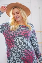 Load image into Gallery viewer, Berry Mint Leopard Hacci Long Sleeve Pullover
