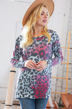 Load image into Gallery viewer, Berry Mint Leopard Hacci Long Sleeve Pullover
