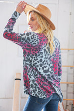 Load image into Gallery viewer, Berry Mint Leopard Hacci Long Sleeve Pullover
