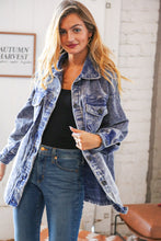 Load image into Gallery viewer, Navy Blue Washed  Cotton Oversized Corduroy Pocketed Shacket
