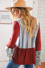 Load image into Gallery viewer, Berry Hacci Aztec Multistripe Outseam Bell Sleeve Top
