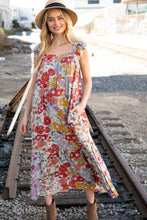 Load image into Gallery viewer, Floral Print Ruffle Cap Sleeve Square Neck Maxi Dress
