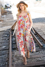 Load image into Gallery viewer, Floral Print Ruffle Cap Sleeve Square Neck Maxi Dress

