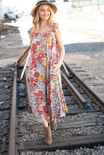 Load image into Gallery viewer, Floral Print Ruffle Cap Sleeve Square Neck Maxi Dress
