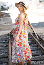 Load image into Gallery viewer, Floral Print Ruffle Cap Sleeve Square Neck Maxi Dress
