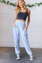 Load image into Gallery viewer, Spring Blue Woven Airflow Wide Waistband Jogger
