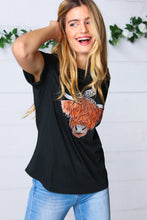 Load image into Gallery viewer, Black Cotton Cow Graphic Knit Tee
