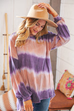 Load image into Gallery viewer, Purple &amp; Mauve Tie Dye Long Sleeve Knit Top
