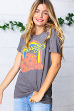 Load image into Gallery viewer, Grey Cotton Western Howdy Cowboy Graphic Tee
