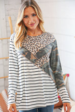 Load image into Gallery viewer, Leopard &amp; Camo Asymmetrical Chevron Outseam Top
