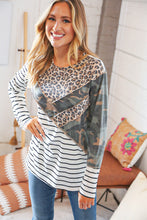 Load image into Gallery viewer, Leopard &amp; Camo Asymmetrical Chevron Outseam Top
