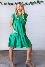 Load image into Gallery viewer, Green Yoke Poplin Woven Dress
