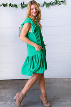 Load image into Gallery viewer, Green Yoke Poplin Woven Dress
