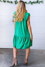 Load image into Gallery viewer, Green Yoke Poplin Woven Dress
