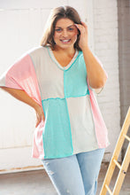 Load image into Gallery viewer, Oatmeal/Mint Linen Dolman Thermal Outseam Top
