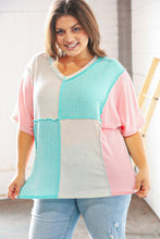 Load image into Gallery viewer, Oatmeal/Mint Linen Dolman Thermal Outseam Top
