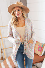 Load image into Gallery viewer, Multi Color Mixed Thread Cardigan with Front Pockets
