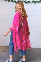 Load image into Gallery viewer, Fuchsia Crochet Lace Scallop Kimono
