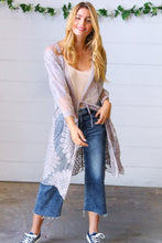 Load image into Gallery viewer, Light Grey Crochet Lace Scallop Kimono
