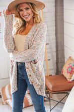Load image into Gallery viewer, Multi Color Mixed Thread Cardigan with Front Pockets
