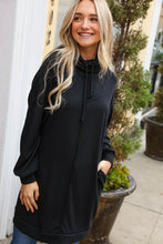 Load image into Gallery viewer, Black Cashmere Feel Oversized Turtleneck Dress
