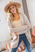 Load image into Gallery viewer, Multi Color Mixed Thread Cardigan with Front Pockets

