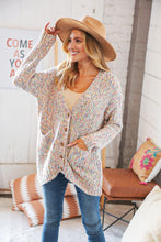 Load image into Gallery viewer, Multi Color Mixed Thread Cardigan with Front Pockets
