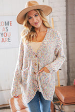Load image into Gallery viewer, Multi Color Mixed Thread Cardigan with Front Pockets
