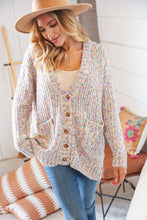 Load image into Gallery viewer, Multi Color Mixed Thread Cardigan with Front Pockets
