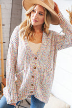 Load image into Gallery viewer, Multi Color Mixed Thread Cardigan with Front Pockets
