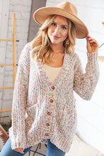 Load image into Gallery viewer, Multi Color Mixed Thread Cardigan with Front Pockets
