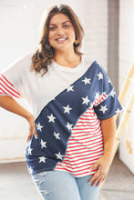 Load image into Gallery viewer, Stars/Stripes American Flag Ribbed Terry Overlock Top
