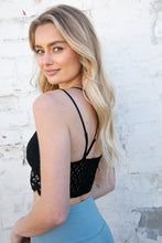 Load image into Gallery viewer, Black Crochet Lace Bralette with Bra Pads
